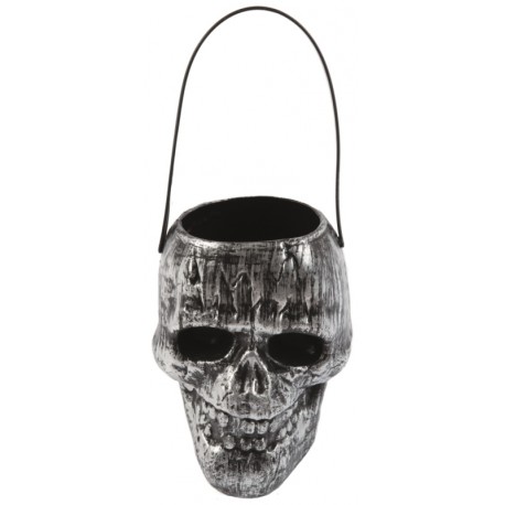 Seau bonbons tête de mort Halloween