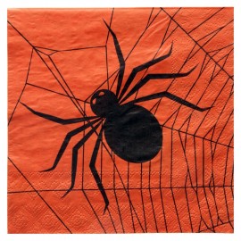 Serviette de table araignée Halloween papier les 20