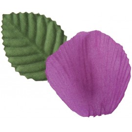 Pétale prune en tissu avec feuilles les 100 Pétale prune en tissu avec feuilles les 100