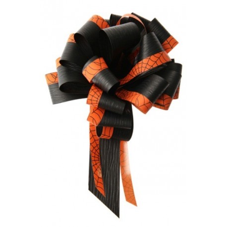 Noeud Halloween orange noir 30 mm les 5