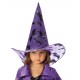 Chapeau sorcière violet et noir fille Halloween