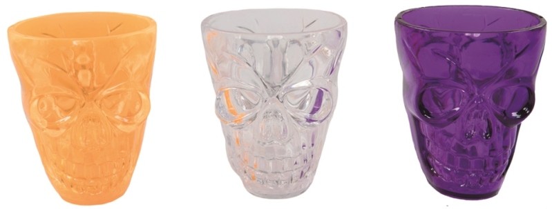Verre à shot tête de mort (shooter) Halloween x3 : achat Verres Skull