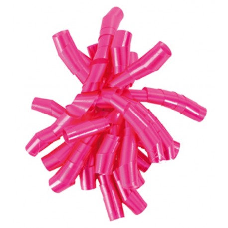 Noeud Froufrou autocollant fuchsia 14 cm