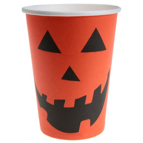 Gobelet carton citrouille Halloween les 10