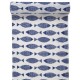 Chemin de table poisson bleu marine coton 3 M