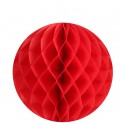 Boule papier alvéolé rouge 20 cm les 2