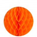 Boule papier alvéolé orange 20 cm les 2