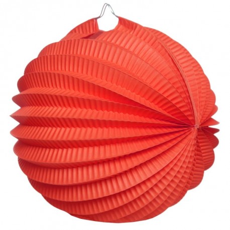 Boule accordéon papier rouge 20 cm