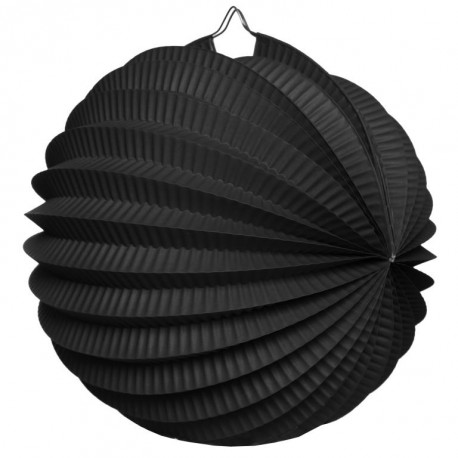 Boule accordéon papier noir 20 cm
