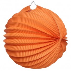 Boule accordéon papier orange 20 cm