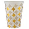 Gobelets carton carreaux de ciment or les 10