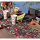 Chemin de table houx de Noël intissé 5 M