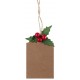 Etiquettes kraft houx avec cordon les 6