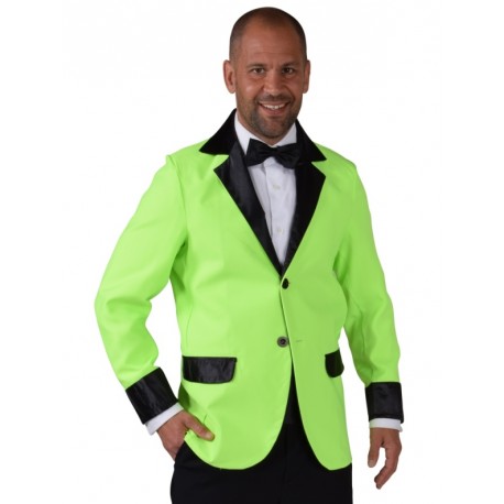 Déguisement Veste fluo vert homme : Veste Colbert veste de costume