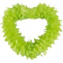 Coeur Vert Anis en Plumes 38 cm