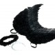 Ailes d'ange noir en plumes avec auréole noire adulte 