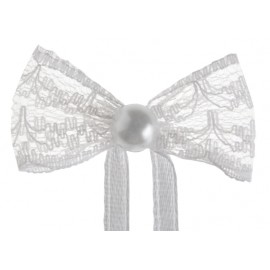 Mini noeud dentelle blanche les 10