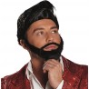 Perruque noire homme avec barbe luxe