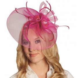 Chapeau Bibi fuchsia à voilette femme