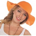 Chapeau hippie fluo orange femme