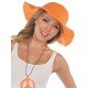 Chapeau hippie fluo orange femme