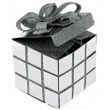 Boîte cube de Noël argent