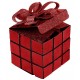 Boîte cube de Noël rouge