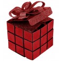 Boîte cube de Noël rouge