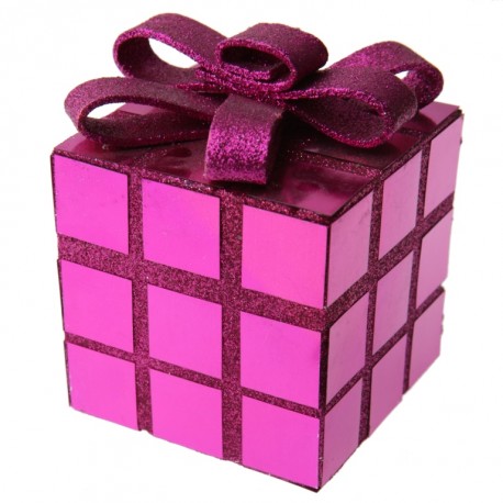 Cube décoration Noël fuchsia