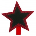 Ardoises étoile pailletée sur pince rouge les 4