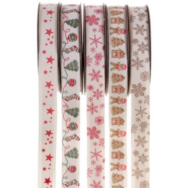 Assortiment ruban de Noël adhésif 2 M les 5