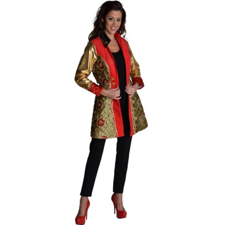 Déguisement manteau chic or rouge à sequin femme luxe