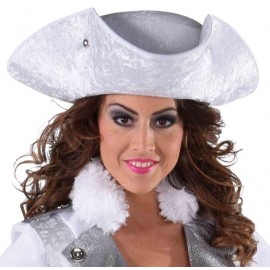 Chapeau tricorne blanc femme luxe