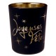 Photophores joyeuses fêtes noirs en verre les 12