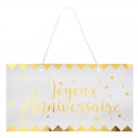 Pancarte Joyeux anniversaire or en carton 47 cm