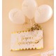 Pancarte Joyeux anniversaire or en carton blanc