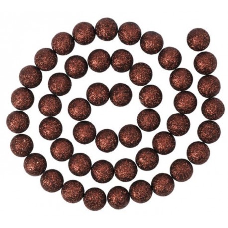 Guirlande boules pailletées chocolat 120 cm