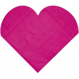 Serviette coeur en papier fuschia