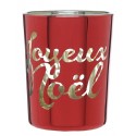 Photophores Joyeux Noël rouge en verre les 12