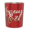 Photophores Joyeux Noël rouge en verre les 12