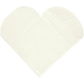 Serviettes de Table Coeur Blanc