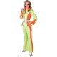 Déguisement disco fluo vert et orange femme luxe