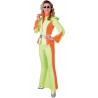 Déguisement disco fluo vert et orange femme luxe