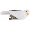 Oiseaux blancs pailletés sur pince 4 cm les 2