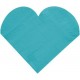 Serviettes de Table Coeur Turquoise les 20 - Serviette papier