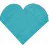 Serviettes de Table Coeur Turquoise les 20 - Serviette papier