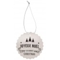 Etiquettes Joyeux Noël Merry Christmas avec cordon les 4