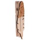 Plumes en bois pailleté cuivre sur pince les 8