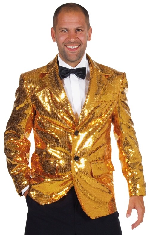 Déguisement Veste paillettes sequin or homme Veste Or Veste Costume