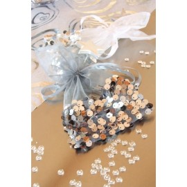 Sachet à paillettes sequin argent 22 cm les 4